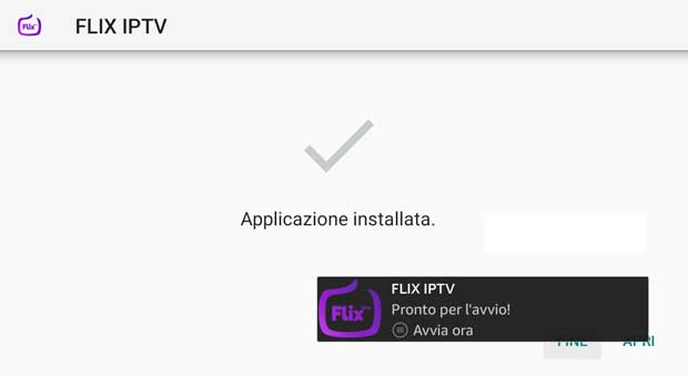 Flix IPTV - app installata