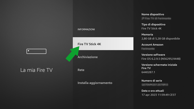 opzioni sviluppatore sulla Fire TV 4K