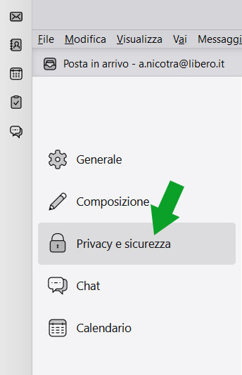 accedi a Privacy e sicurezza