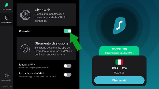 cleanweb surfshark vpn per fire stick