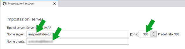 configurazione IMAP