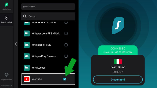 ignora la VPN