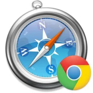 Logo di Apple Safari con Chrome