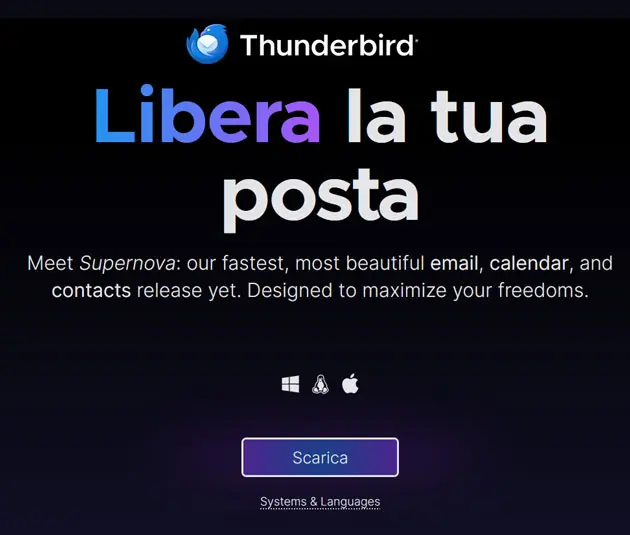 scaricare gratis Thunderbird di Mozilla