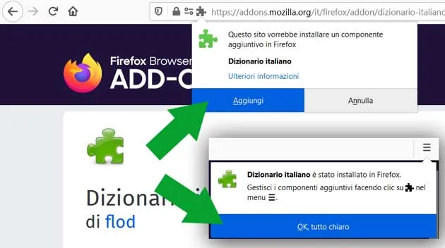 permessi add-ons di Firefox - aggiungi estensione