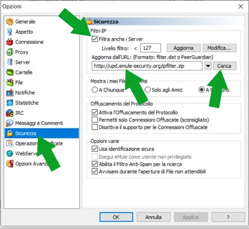 filtrare server spia su eMule