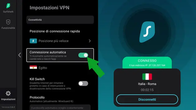 Connessione automatica VPN per Fire Stick Surfshark